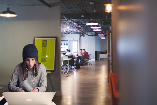 Woman in coworking space