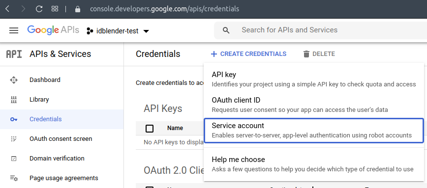 GCP Admin service account